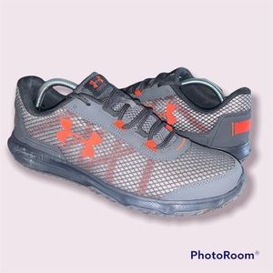Under Armour Men's Toccoa Running Shoes 1297449-100 - Gray/Orange Size 11